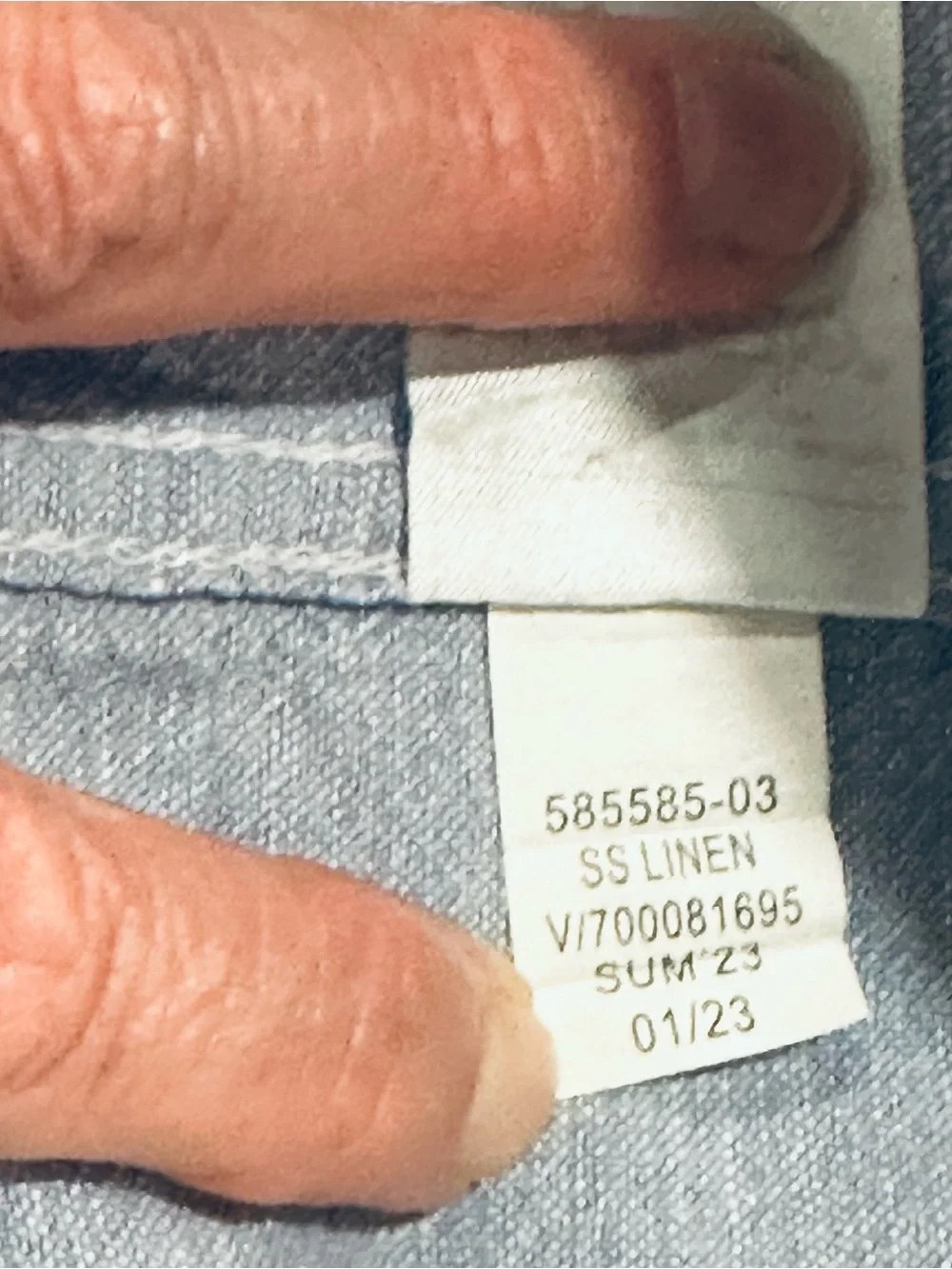 Banana Republic Men’s Light Blue Linen Short-Sleeve Button-Up Shirt Medium